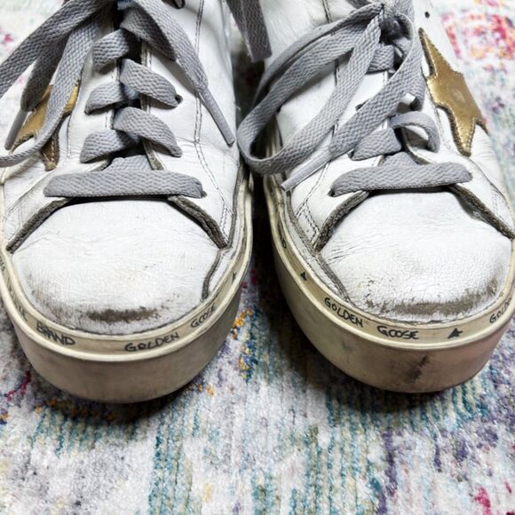 Golden Goose Hi Star Gold Platform Sneakers - Picture 8 of 9